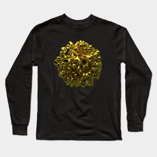 Gold Abstract Displacement Long Sleeve T-Shirt